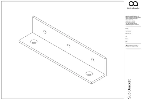 Optimal Audio Sub Bracket (Pair) (Black) Wall & Ceiling bracket for Sub 10